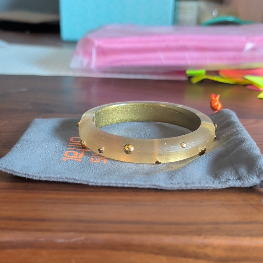 Alexis Bittar Gold-Tone Stud Accent Bangle Bracelet